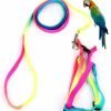 Small Animal Hypeety | Hypeety Pet Bird Harness And Leash With Buckle Adorable Rainbow Design Safe Parrot Leash Pet Harness Outdoor Adjustable Anti Bite Training Rope For Macaw Large Size Bird (1.5Cm 47.24In)