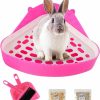 Small Animal PStarDMoon | Triangle Rabbit Litter Box Bunny Potty Training Corner Small Animal Toilet Litter Box Pet Toilet Bedding Pee Pan Tray For Baby Rabbit,Guinea Pigs,Chinchillas,Ferrets (Pink)