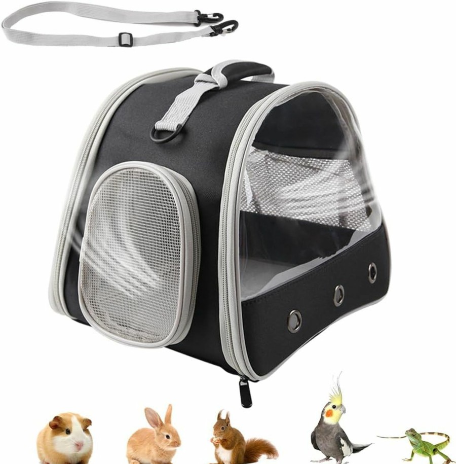 Small Animal Parhjiv | Parhjiv Bearded Dragon Travel Carrier, Lizards Carrier, Small Animal Travel Carrier For Hedgehog Rat Parrot Bird Guinea Pig, Portable Guinea Pig Travel Carriers, Black