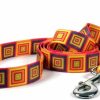 Small Animal Yellow Dog Design | Yellow Dog Design Orange Blocks Dog Leash, X-Large-3/8 Wide And 5' (60\") Long