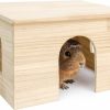 Small Animal Niteangel | Niteangel Wood House With Window, Chinchilla And Guinea Pigs Hut Hideout