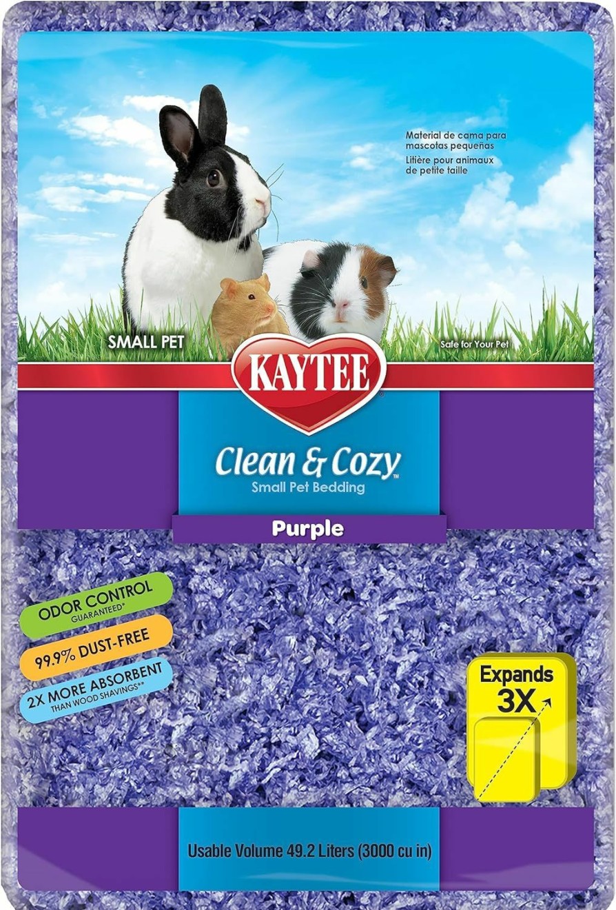 Small Animal Kaytee | Kaytee Clean & Cozy Purple Bedding For Guinea Pigs, Rabbits, Hamsters, Gerbils And Chinchillas, 49.2 Liter