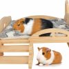 Small Animal Rypet | Rypet Wooden Guinea Pig Bed With Stairs And Mat Cozy Small Animals Cushion Bed Detachable Small Pet Hut Habitats For Guinea Pig Dwarf Rabbit Chinchillas Hamster Ferret