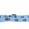 Small Animal Yellow Dog Design | Yellow Dog Design Anchors On Blue Stripes Martingale Dog Collar 1\" Wide And Fits Neck 14 To 20\", Medium, (Anbs132)