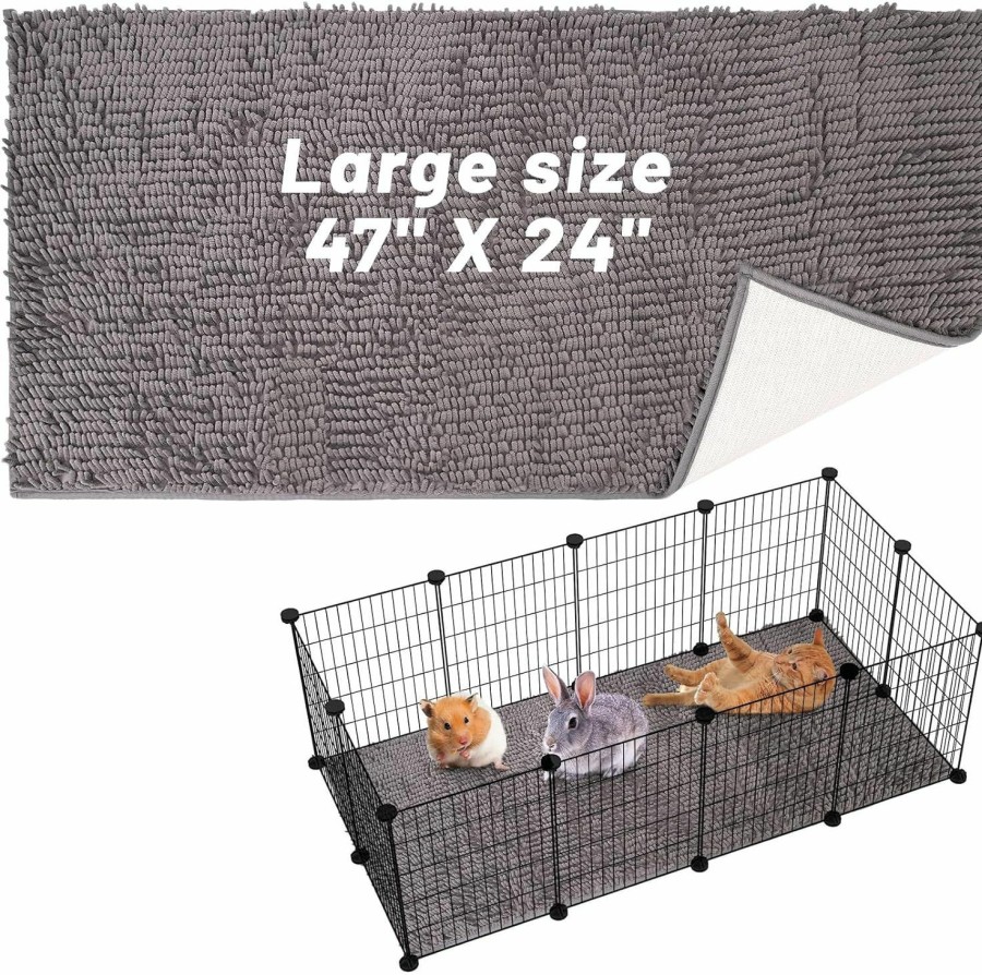 Small Animal UNIFAMILY | Unifamily Guinea Pig Cage Liner, 47\" 24\" Green Washable Guinea Pig Bedding Pads, Absorbent Cage Liner Reusable Fleece Rabbit Cage Pee Pad Sleeping Mat For Pet Cage (Green)