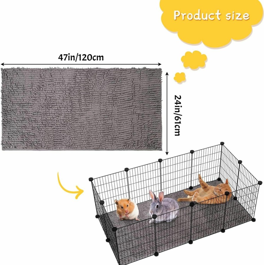 Small Animal UNIFAMILY | Unifamily Guinea Pig Cage Liner, 47\" 24\" Green Washable Guinea Pig Bedding Pads, Absorbent Cage Liner Reusable Fleece Rabbit Cage Pee Pad Sleeping Mat For Pet Cage (Green)