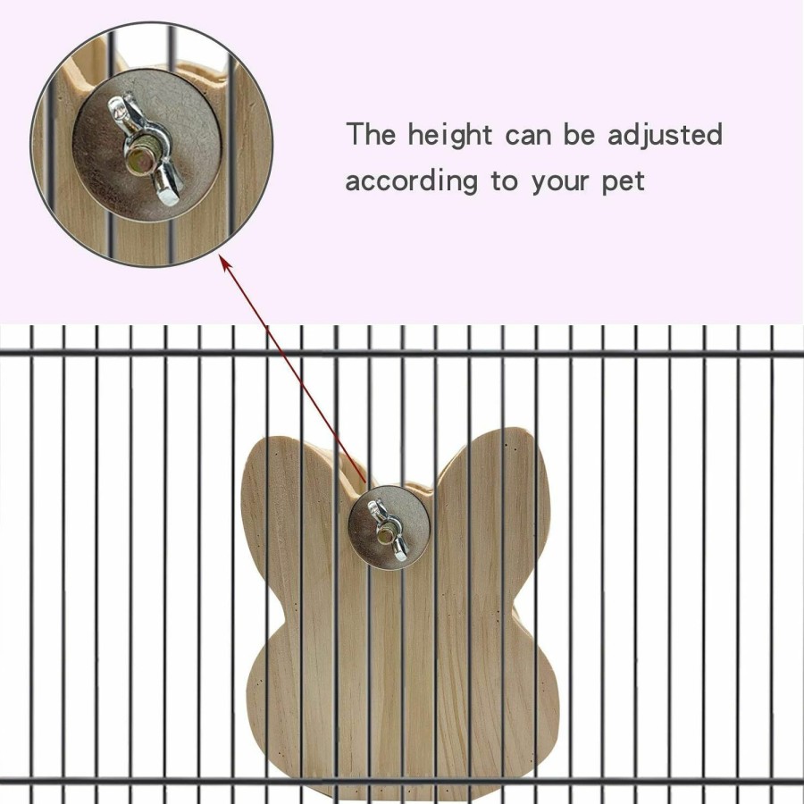 Small Animal Tfwadmx | Tfwadmx Rabbit Wooden Hay Feeder Alfalfa Timothy Hay Dispenser Hamster Hanging Fixed Feeding Manger Squirrel Cute Less Mess Grass Dispenser For Bunny Gerbil Small Animals