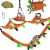 Small Animal Fabmode | Fabmode 5Pcs Sugar Glider Supplies Cage Accessories Hammock Set Hanging Bed Hideout For Small Animal Pets Hamster Guinea Pig Squirrel Gerbils