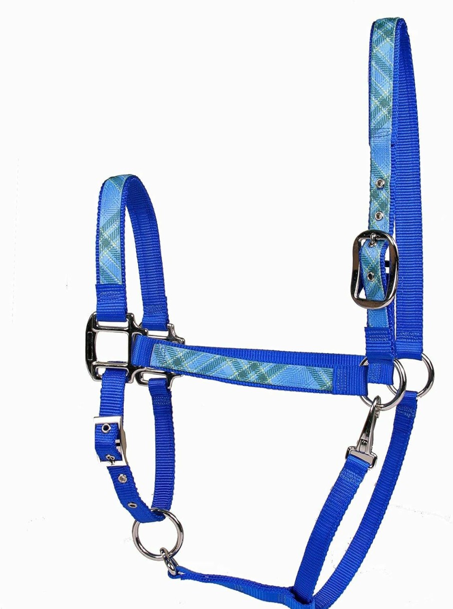 Small Animal Yellow Dog Design | Yellow Dog Design Tartan Blue Roman Style H Dog Harness-X-Large-1\" And Fits Chest Circumference Of 28 To 36\"