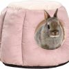 Small Animal HERCOCCI | Hercocci Extra Large Rabbit Bed House, Foldable & Warm Bunny Hideout Hut Cave For Guinea Pig Rabbit Chinchilla Hamster Cage Accessories (Grey)