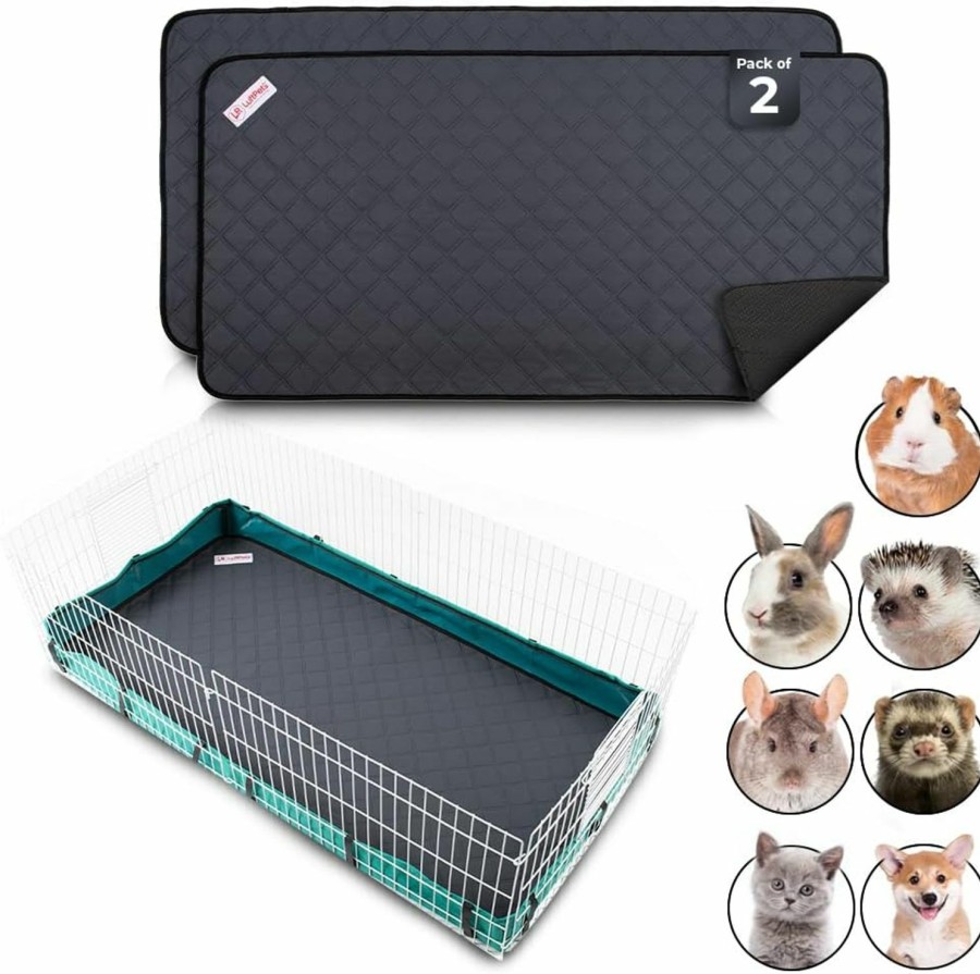 Small Animal LUFTPETS | Luftpets Washable Guinea Pig Cage Liners (2-Pack) | Waterproof Bedding Cage Liner | Extra Absorbent Liners For Small Pets | 47\"X24\" | Reusable Guinea Pig Liners For Clean & Comfortable