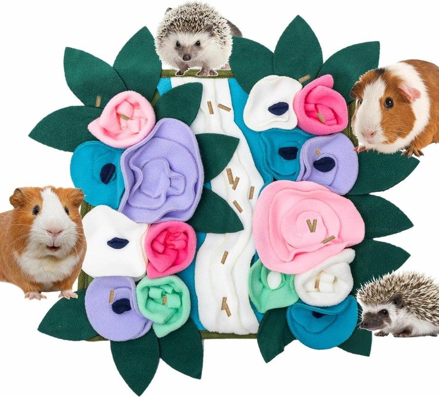 Small Animal CUSOZWO | Cusozwo Small Animal Foraging Mat Toys For Guinea Pig Hedgehog Rabbit Bunny Rat Chinchilla Hamster - Cute Flower Interactive Enrichment Pet Hay Feeders Cage Accessories