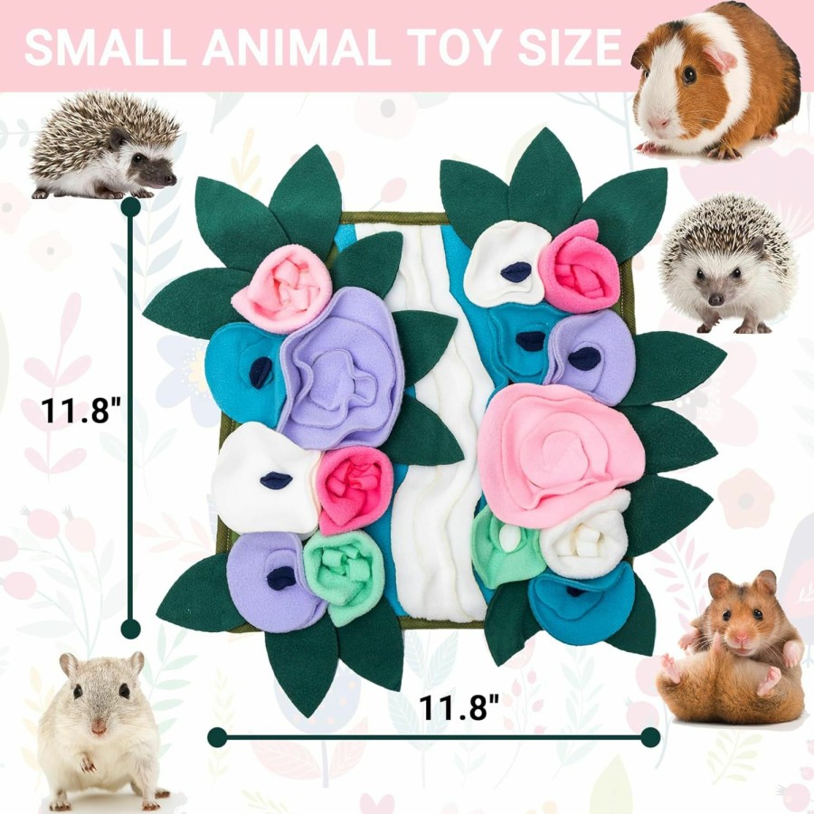 Small Animal CUSOZWO | Cusozwo Small Animal Foraging Mat Toys For Guinea Pig Hedgehog Rabbit Bunny Rat Chinchilla Hamster - Cute Flower Interactive Enrichment Pet Hay Feeders Cage Accessories