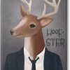 Small Animal Stupell Industries | Stupell Industries Hoof-Ster Witty Deer Stag Wearing Suit Necktie, Design By Diane Neukirch