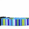 Small Animal Yellow Dog Design | Yellow Dog Design Blue Stripes Ez-Grip Dog Leash With Comfort Handle 3/4\" Wide And 5' (60\") Long, Small/Medium