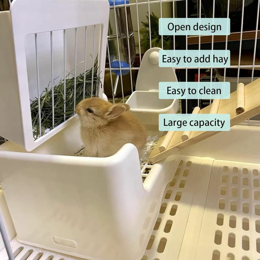 Small Animal Hamiledyi | Hamiledyi Rabbit Hay Feeder Hanging Timothy Hay Dispenser Bunny Grass Holder Less Wasted For Chinchilla Guinea Pigs And Other Small Animals