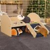 Small Animal MEWTOGO | Mewtogo Guinea Pig Bed Hideout, Sturdy Wooden Small Animal Bed Platform With Stable Stairs & Mat, Small Pets Gift For Bunny Chinchilla Hamsters Hiding Sleeping