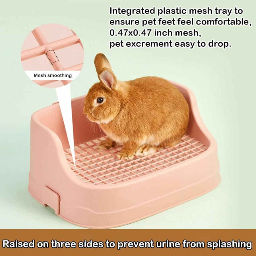 Small Animal RMNHPTK | Rmnhptk Rabbit Litter Box Pet Potty Small Animal Bins Box Guinea Pig Litter Tray Bunny Training Toilet For Rabbits Guinea Pigs Chinchillas (Blue)