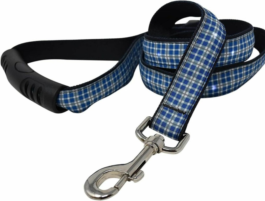 Small Animal Yellow Dog Design | Yellow Dog Design Preppy Boy Plaid Ez-Grip Dog Leash With Comfort Handle, Large-1\" Wide And 5' (60\") Long