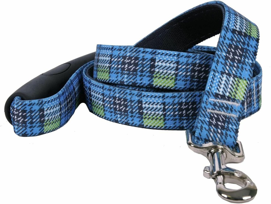 Small Animal Yellow Dog Design | Yellow Dog Design Preppy Boy Plaid Ez-Grip Dog Leash With Comfort Handle, Large-1\" Wide And 5' (60\") Long