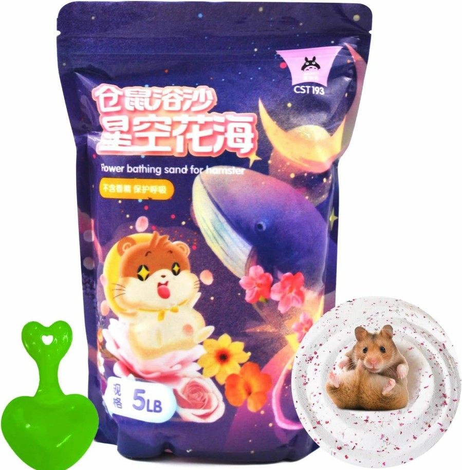 Small Animal MUYG | Muyg Hamster Bath Sand Natural Dust Free Plant Bathing Sand Desert Sands Flower Scented Clean Small Animal Potty Litter Sand For Guinea Pig Hamster Chinchilla(5Lb/2.3Kg)