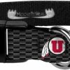 Small Animal Moose Pet Wear | Moose Pet Wear Dog Collar University Of Utah Utes Adjustable Pet Collars 1 Inch Wide, Medium, Logo Fiber