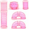 Small Animal LODCZIOE | Hamster Tube Set, 8 Pack Transparent Curved Pipe Pet Cage Tunnel Hamster Toy Diy Creative Connection Tunnel External Sports Tube For Mouse Hamster Rat And Other Small Animals