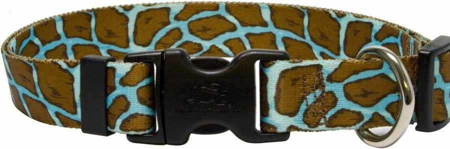 Small Animal Yellow Dog Design | Yellow Dog Design Giraffe Teal Dog Collar 3/8\" Wide And Fits Neck 8 To 12\", X-Small