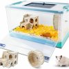 Small Animal Wedoelsim | Wedoelsim Portable And Foldable Hamster Cages With Wheels, Castle Habitat, And Exercise Wheel, Easy To Move And Store Suitable For Guinea Pigs, Rat And Other Small Animals (Blue)