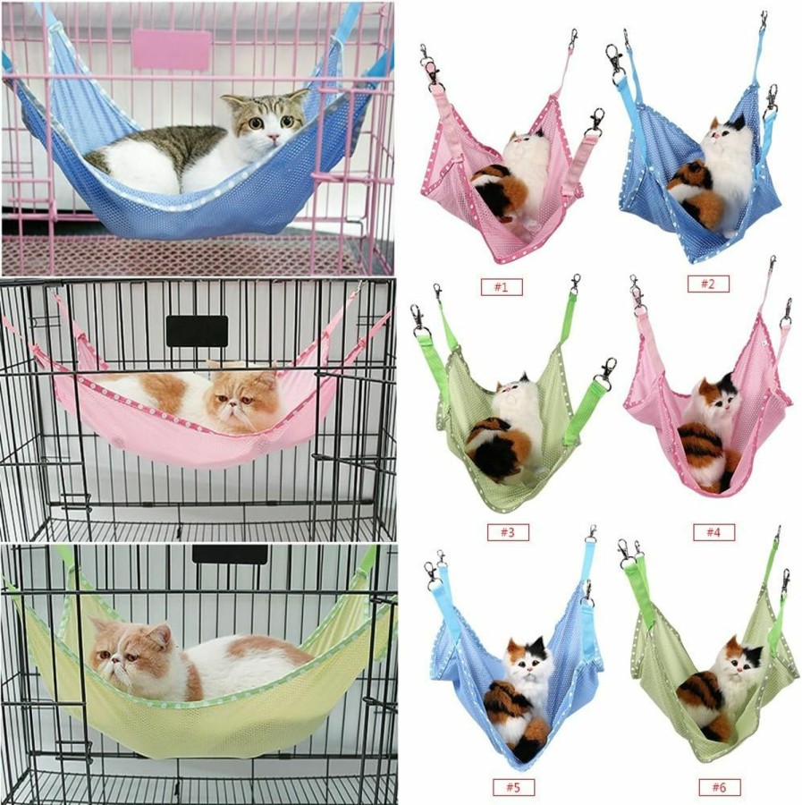 Small Animal Yosoo | Yosoo Cat Cage Hammock, Comfortable Pet Hanging Bed Breathable Mesh, For Cute Small Pet Cat Dog Animals Sleep Pad (S, Green)