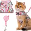 Small Animal VIBRANZY | Vibranzy Floral Cat Leash And Harness Set. The Cat Harness Escape Proof Feature Allows You To Walk You Cat, Small Dog Or Rabbit Without Worries. This Kitten Harness And Leash Is Cute And Trendy