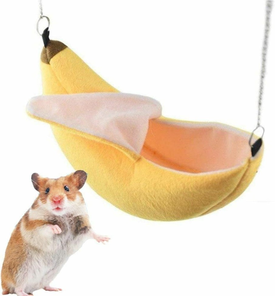 Small Animal WNZQK | Wnzqk Banana Bed For Hamster Small Animals House Pet Hammock Dutch Pig Hedgehog Rat Guinea Habitat Chinchilla Sugar Glider Hamster Accessories Toys Outfits(Small 8 Inch)