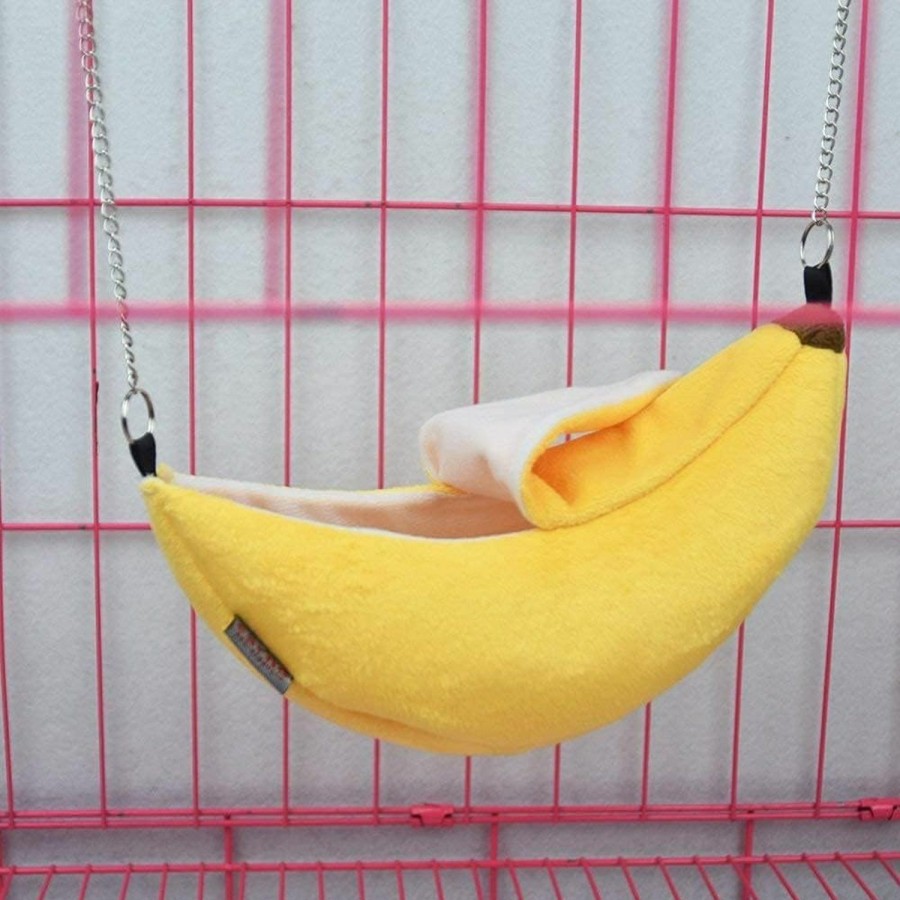 Small Animal WNZQK | Wnzqk Banana Bed For Hamster Small Animals House Pet Hammock Dutch Pig Hedgehog Rat Guinea Habitat Chinchilla Sugar Glider Hamster Accessories Toys Outfits(Small 8 Inch)