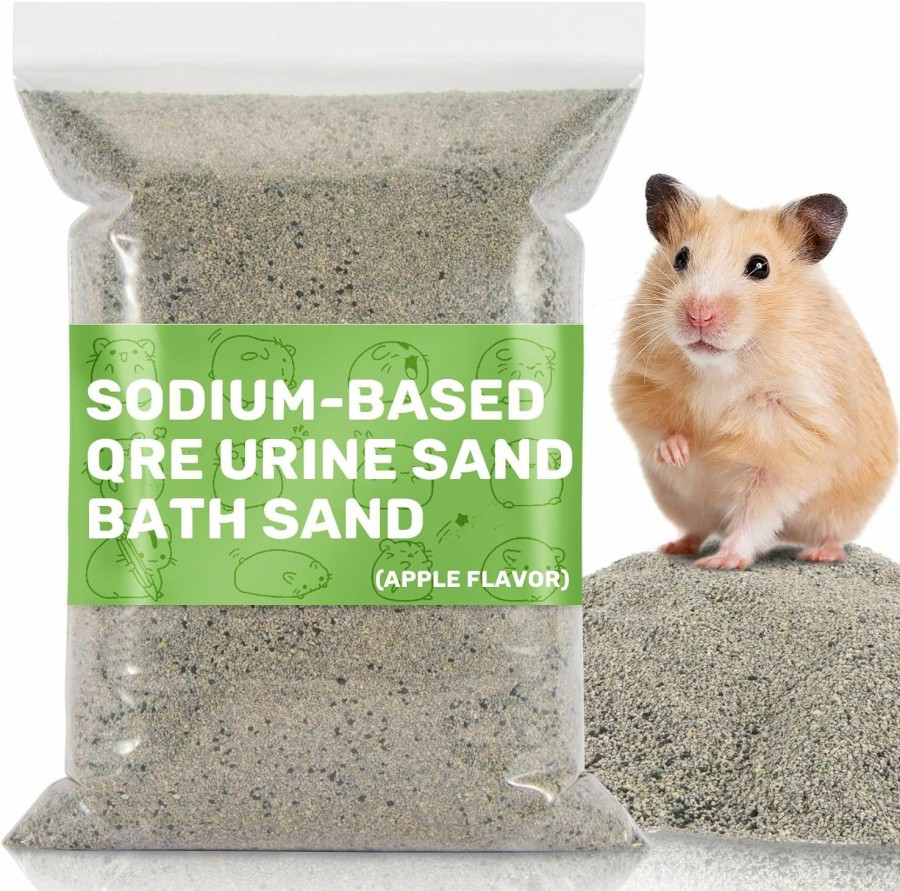 Small Animal Sukh | Sukh Hamster Desert Bath Sand - Dust Free Desert Sand 0.9Lb Hamster Potty Litter Sand Dust Bath For Hamster Chinchilla Syrian Mice Gerbil Hedgehogs Guinea Pigs Small Animals (Desert Sand, Apple Smell)