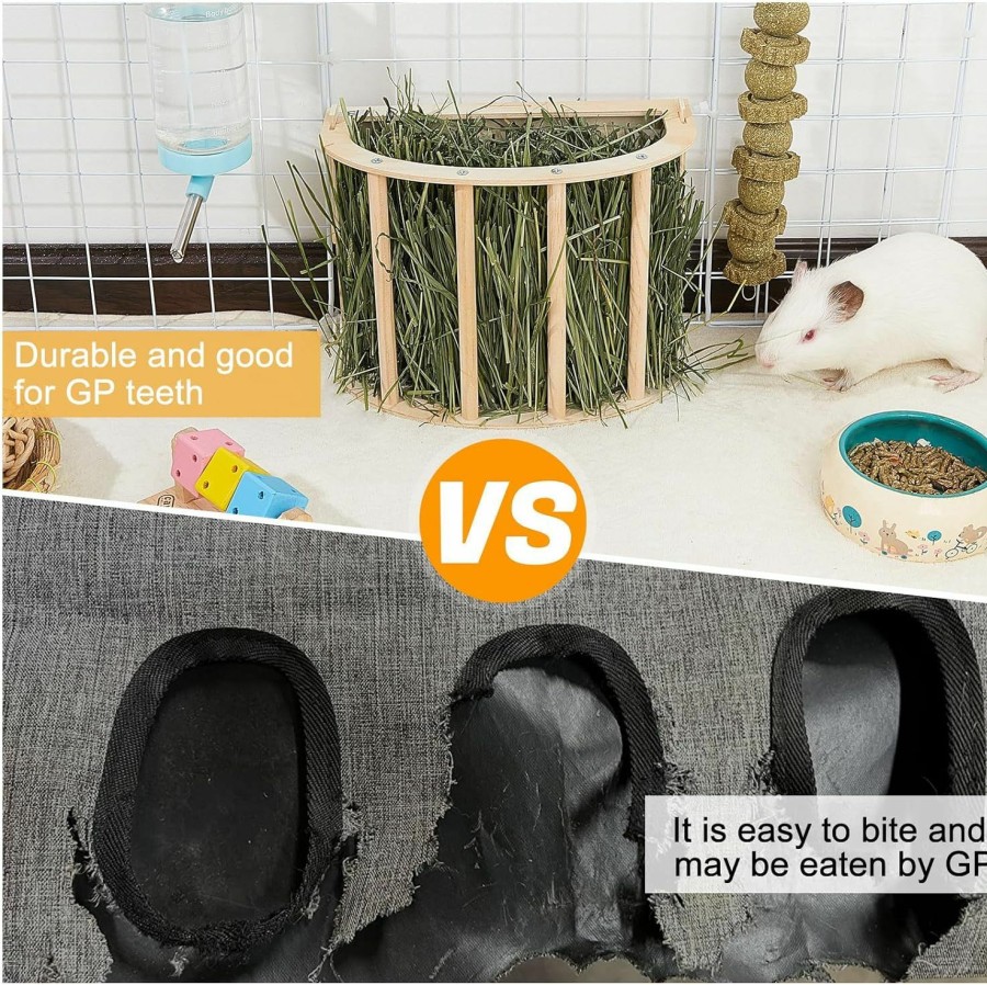 Small Animal Unicorn Catcher | Guinea Pig Hay Feeder Wooden Rabbit Hay Feeder Big Volume Bunny Hay Holder Hanging Hay Rack With Instructions Guinea Pig Cages Accessories For Chinchilla And Ferret, Rabbit Cage Accessories