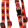 Small Animal Yellow Dog Design | Yellow Dog Design Mustaches With Argyle Roman Style H Dog Harness, X-Large-1\" Wide Fits Chest Of 28 To 36\"