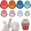 Small Animal XIHIRCD | Xihircd 8Pcs Stacking Cups For Rabbits, Multi-Color Reusable Rabbit Nesting Toys Stackable Bunny Guinea Pig Stacking Cups Enrichment Toys For Small Animals Pets Hiding Food And Playing