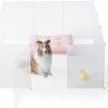 Small Animal Allisandro | Allisandro Clear Small Pet Playpen, Transparent Pet Pen For Home, Foldable Divider Fence For Guinea Pigs, Bunny, Rabbit, Turtle, Hamster, Ferret, Rat, 12 Panels, 27.5\" H (With Door)