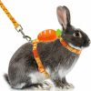 Small Animal ORZECHKO | Orzechko Rabbit Harness And Leash - Adjustable Bunny Harness Escape Proof For Walking Runnig Hiking Camping Outdoor - Yellow Carrot Pattern Cute Small Animal Harness Leash Set