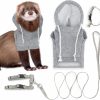 Small Animal Spartan Atlantic | Ferret Sweater, Leash And Collar Set - Ferret Costume - Ferret Accessories - Small Ferret Clothes - Clothes For Ferrets - Ferret Stuff - Hoodies For Ferrets With Leash, Harness, And Collar