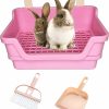 Small Animal WEWAYKGJ | Wewaykgj Extra Large Rabbit Litter Box Bunny Litter Pan Rabbit Toilet Training Corner Small Animal Poop Tray Rabbit Cage Accessories For Large Bunny Guinea Pig Chinchilla Ferret Rat(Blue