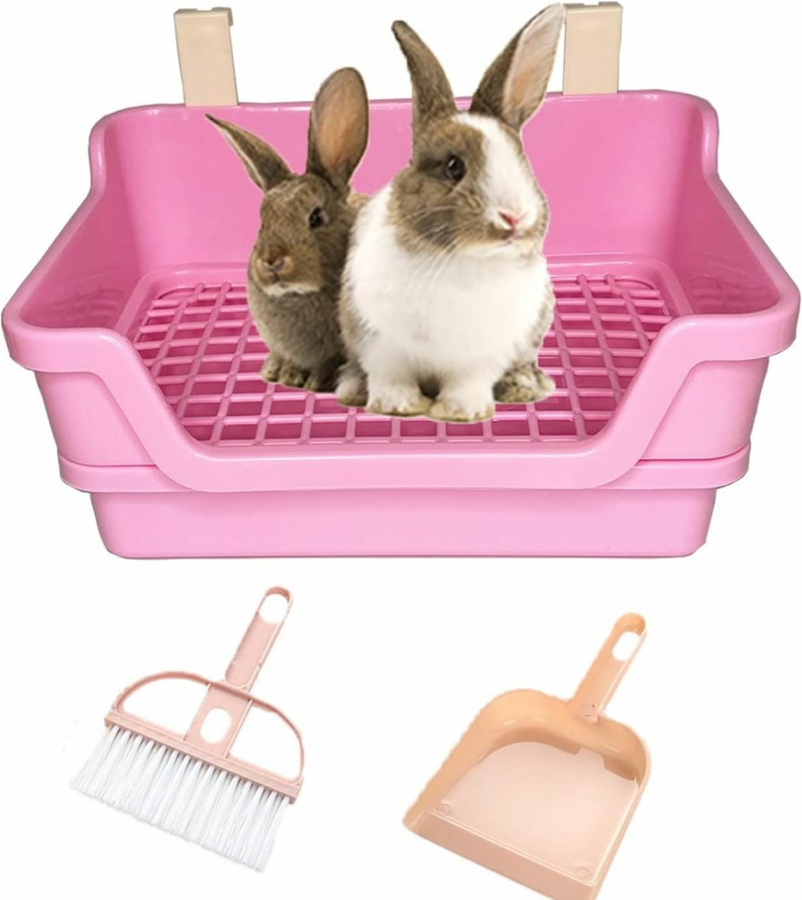 Small Animal WEWAYKGJ | Wewaykgj Extra Large Rabbit Litter Box Bunny Litter Pan Rabbit Toilet Training Corner Small Animal Poop Tray Rabbit Cage Accessories For Large Bunny Guinea Pig Chinchilla Ferret Rat(Blue