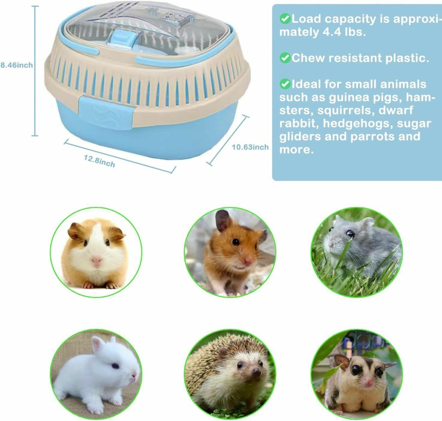 Small Animal CUTENNIOU | Cutenniou Hamster Carrier Guinea Pig Carrier 13 X 11 X 8 In Portable Hamster Travel Cage With Ventilation Holes Outdoor Small Animal Carrier For Rat Gerbils Rabbit Hedgehog Squirrel Mouse Sugar Glider