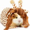 Small Animal CAWUWE | Guinea Pig Hideout Tunnel House, Small Animal Tube Cage Hut, Giraffe Habitat Decor Accessories With Washing Mat For Guinea Pig Hamster Chinchilla Dwarf Rabbit Hedgehog Squirrel Sleep Rest Play