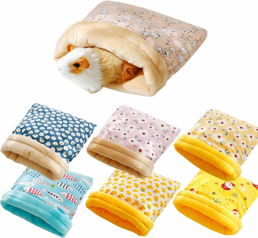 Small Animal Yoxebo | Yoxebo Hamster Sleeping Bag,Winter Soft Warm Bed Plush Small Pet Nest Snuggle Sack Hideout Pouch For Hedgehog Guinea Pig Squirrel Small Animals,Random Color