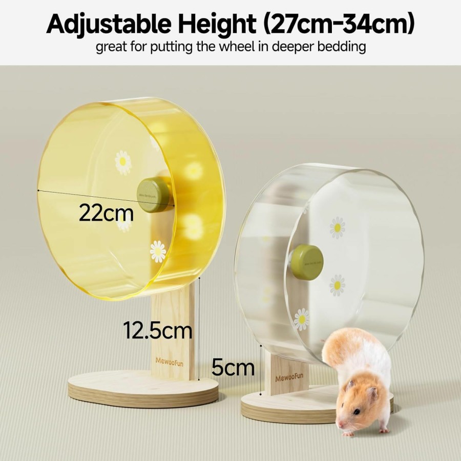 Small Animal MEWOOFUN | Hamster Wheel 8.7 Inch, Silent Exercise Wheel For Mice,Chinchilla, Gerbil, Hedgehog, Hamster Toys For Dwarf Syrian Hamster (Transparent-8.7Inch)