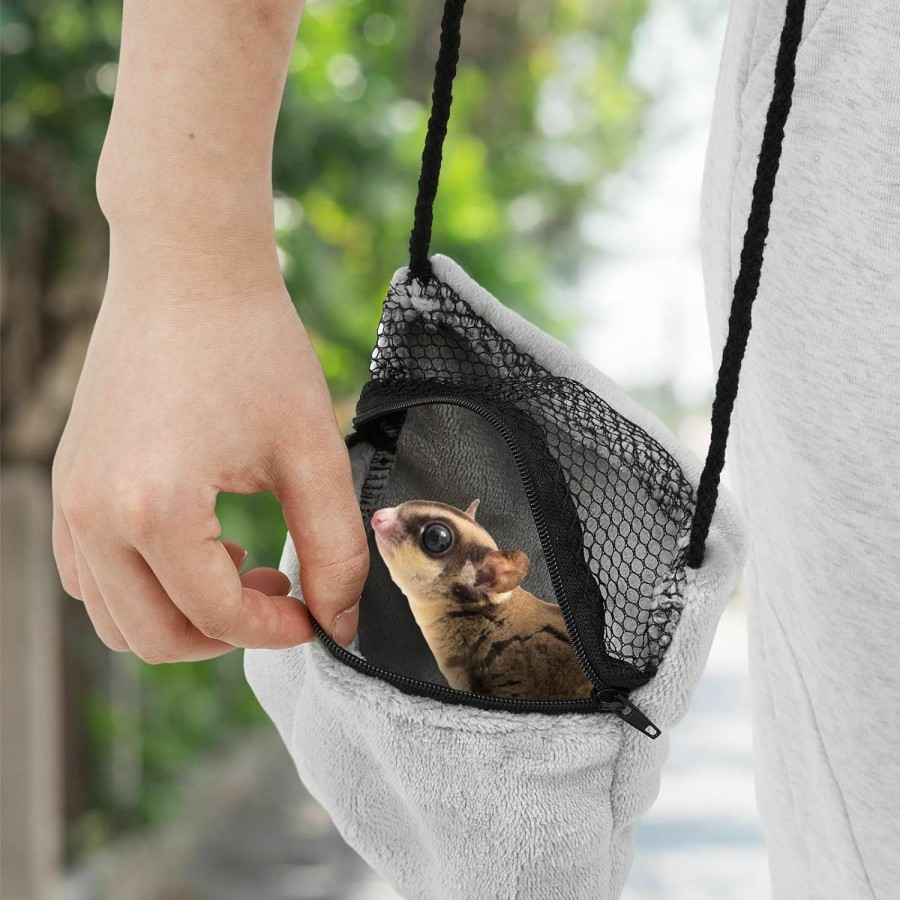 Small Animal Sweetude | Sweetude 2 Pcs Sugar Glider Bonding Pouch Small Animal Outgoing Sleeping Bag Breathable Small Animal Carry Pouch With Shoulder Strap For Marmosets Squirrels Hamsters And Other Small Pets (Gray)