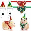 Small Animal CooShou | Cooshou Christmas Guinea Pigs Bandanas Hat Rabbit Triangular Scarf Small Animals Christmas Costume Christmas Red Green Gift Pattern For Bunny Sugar Glider Guinea Pigs (L)