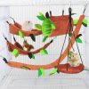 Small Animal ISMARTEN | Ismarten 5Pcs Hamster Hammock Small Animals Hanging Warm Bed House Cage Nest Accessories Forest Pattern Cage Toy Leaf Hanging Tunnel And Swing For Sugar Glider Squirrel Hamster Playing Sleeping