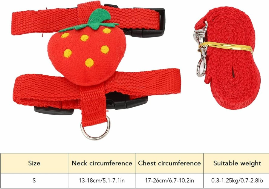 Small Animal Tnfeeon | Bunny Rabbit Harness And Leash Set, Cute Strawberry Vest Harness Leash For Bunny Kitten Puppy, Small Pets